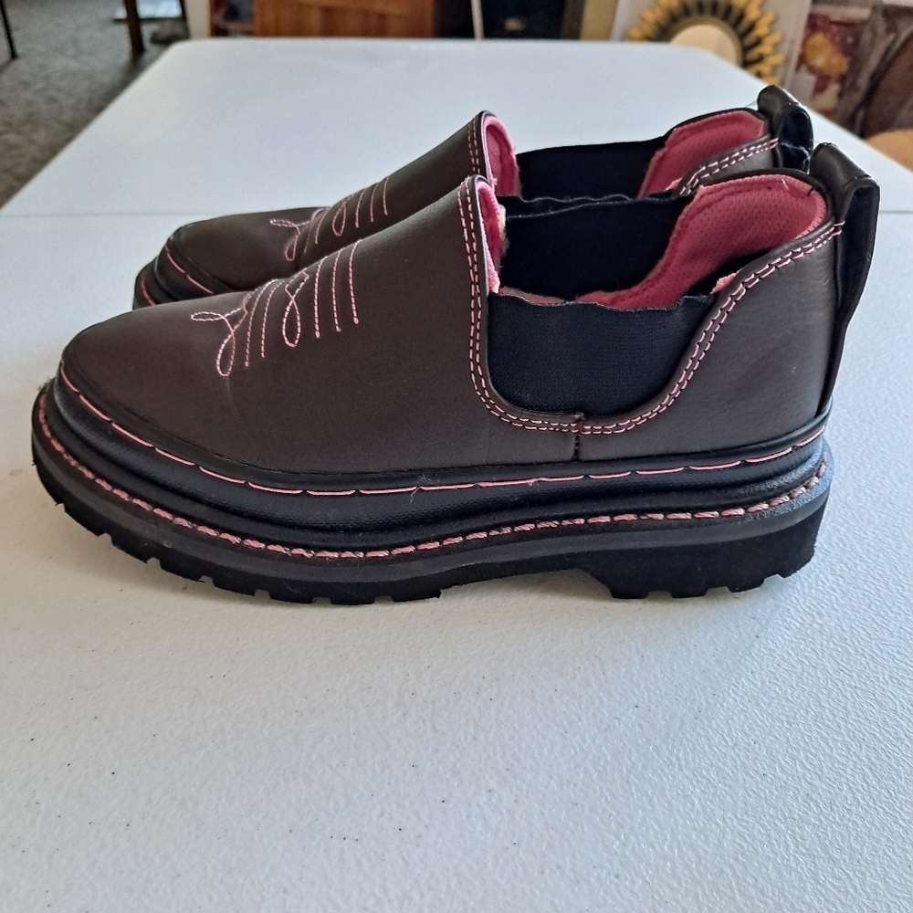 Pink and Brown Western Chief Ankle boots